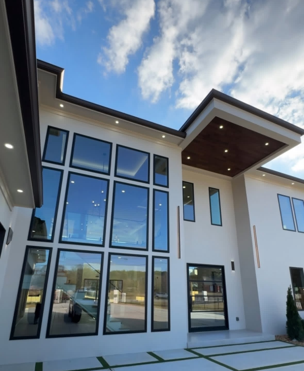 Modern contemporary home with floor-to-ceiling windows